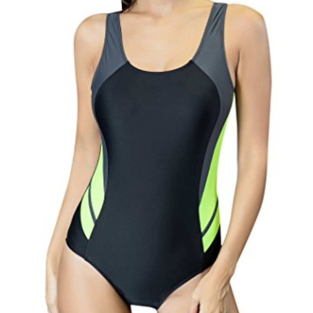 Uhnice Women's One Piece Swimsuits Racing Training Sports Athletic Swimwear NWT